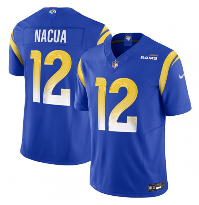 Men's Los Angeles Rams #12 Puka Nacua Blue 2024 F.U.S.E. Vapor Untouchable Limited Football Stitched Jersey