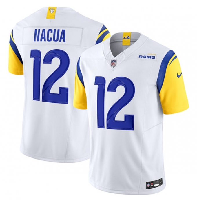 Men's Los Angeles Rams #12 Puka Nacua White 2024 F.U.S.E. Vapor Untouchable Football Stitched Jersey