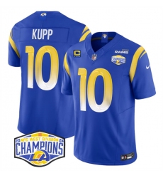 Men's Los Angeles Rams #10 Cooper Kupp Blue 2024 NFC West Champions With 4-Star C F.U.S.E. Vapor Untouchable Stitched Football Jersey