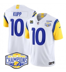 Men's Los Angeles Rams #10 Cooper Kupp White 2024 NFC West Champions With 4-Star C F.U.S.E. Vapor Untouchable Stitched Football Jersey