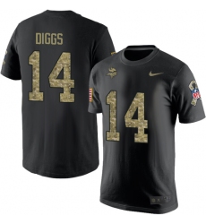 Nike Minnesota Vikings #14 Stefon Diggs Black Camo Salute to Service T-Shirt