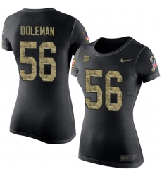 Women's Nike Minnesota Vikings #56 Chris Doleman Black Camo Salute to Service T-Shirt