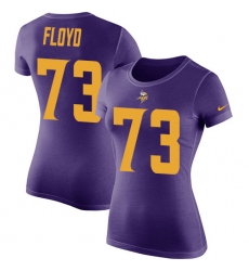 Women's Nike Minnesota Vikings #73 Sharrif Floyd Purple Rush Pride Name & Number T-Shirt