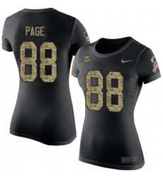 Women's Nike Minnesota Vikings #88 Alan Page Black Camo Salute to Service T-Shirt