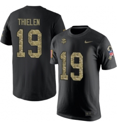 Nike Minnesota Vikings #19 Adam Thielen Black Camo Salute to Service T-Shirt