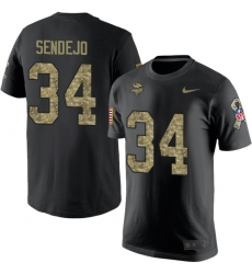 Nike Minnesota Vikings #34 Andrew Sendejo Black Camo Salute to Service T-Shirt