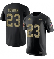 Nike Minnesota Vikings #23 Terence Newman Black Camo Salute to Service T-Shirt