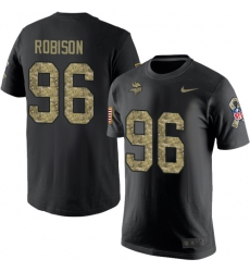 Nike Minnesota Vikings #96 Brian Robison Black Camo Salute to Service T-Shirt