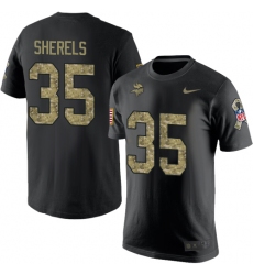 Nike Minnesota Vikings #35 Marcus Sherels Black Camo Salute to Service T-Shirt