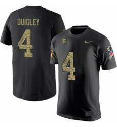 Nike Minnesota Vikings #4 Ryan Quigley Black Camo Salute to Service T-Shirt