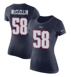 Women's Nike New England Patriots #58 Shea McClellin Navy Blue Rush Pride Name & Number T-Shirt