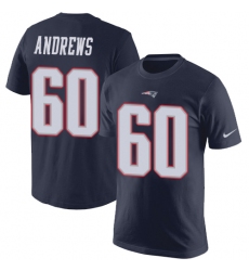 Nike New England Patriots #60 David Andrews Navy Blue Rush Pride Name & Number T-Shirt