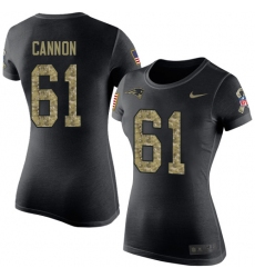 Women's Nike New England Patriots #61 Marcus Cannon Black Camo Salute to Service T-Shirt