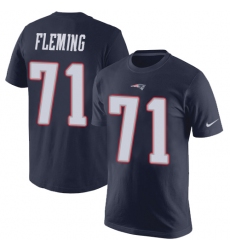 Nike New England Patriots #71 Cameron Fleming Navy Blue Rush Pride Name & Number T-Shirt