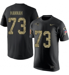 Nike New England Patriots #73 John Hannah Black Camo Salute to Service T-Shirt