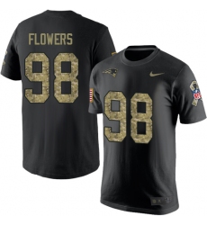 Nike New England Patriots #98 Trey Flowers Black Camo Salute to Service T-Shirt