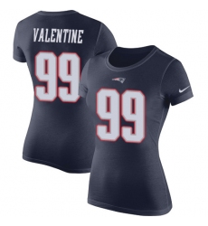 Women's Nike New England Patriots #99 Vincent Valentine Navy Blue Rush Pride Name & Number T-Shirt