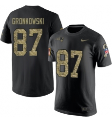 Nike New England Patriots #87 Rob Gronkowski Black Camo Salute to Service T-Shirt