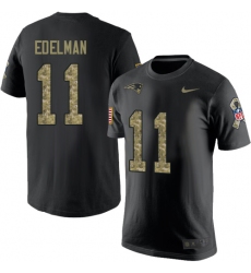 Nike New England Patriots #11 Julian Edelman Black Camo Salute to Service T-Shirt