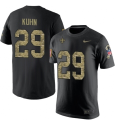 Nike New Orleans Saints #29 John Kuhn Black Camo Salute to Service T-Shirt