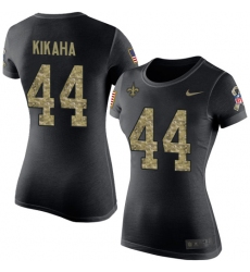 Women's Nike New Orleans Saints #44 Hau'oli Kikaha Black Camo Salute to Service T-Shirt