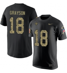 Nike New Orleans Saints #18 Garrett Grayson Black Camo Salute to Service T-Shirt