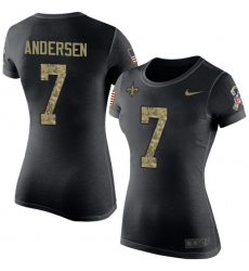 Women's Nike New Orleans Saints #7 Morten Andersen Black Camo Salute to Service T-Shirt