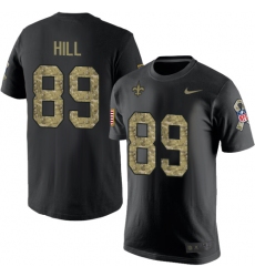 Nike New Orleans Saints #89 Josh Hill Black Camo Salute to Service T-Shirt