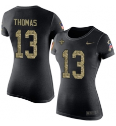 Women's Nike New Orleans Saints #13 Michael Thomas Black Camo Salute to Service T-Shirt