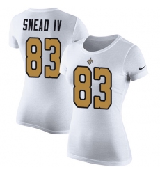 Women's Nike New Orleans Saints #83 Willie Snead White Rush Pride Name & Number T-Shirt