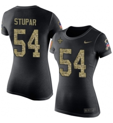 Women's Nike New Orleans Saints #54 Nate Stupar Black Camo Salute to Service T-Shirt