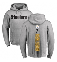 NFL Nike Pittsburgh Steelers #7 Ben Roethlisberger Ash Backer Pullover Hoodie