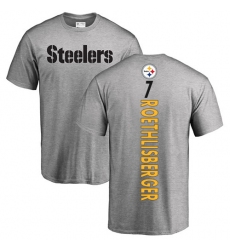 NFL Nike Pittsburgh Steelers #7 Ben Roethlisberger Ash Backer T-Shirt