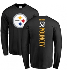 NFL Nike Pittsburgh Steelers #53 Maurkice Pouncey Black Backer Long Sleeve T-Shirt