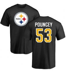 NFL Nike Pittsburgh Steelers #53 Maurkice Pouncey Black Name & Number Logo T-Shirt