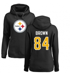 NFL Women's Nike Pittsburgh Steelers #84 Antonio Brown Black Name & Number Logo Pullover Hoodie