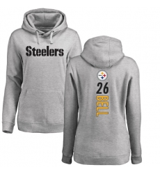 NFL Women's Nike Pittsburgh Steelers #26 Le'Veon Bell Ash Backer Pullover Hoodie