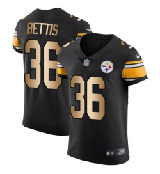 Men's Nike Pittsburgh Steelers #36 Jerome Bettis Elite Black/Gold Team Color NFL Jersey