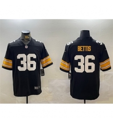 Men's Pittsburgh Steelers #36 Jerome Bettis Black Vapor Untouchable Stitched Football Jersey