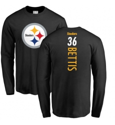 NFL Nike Pittsburgh Steelers #36 Jerome Bettis Black Backer Long Sleeve T-Shirt