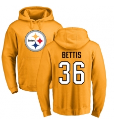 NFL Nike Pittsburgh Steelers #36 Jerome Bettis Gold Name & Number Logo Pullover Hoodie