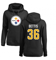 NFL Women's Nike Pittsburgh Steelers #36 Jerome Bettis Black Name & Number Logo Pullover Hoodie