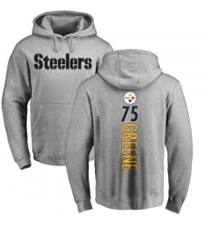 NFL Nike Pittsburgh Steelers #75 Joe Greene Ash Backer Pullover Hoodie