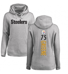 NFL Women's Nike Pittsburgh Steelers #75 Joe Greene Ash Backer Pullover Hoodie