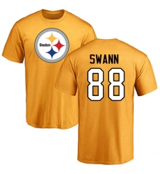 NFL Nike Pittsburgh Steelers #88 Lynn Swann Gold Name & Number Logo T-Shirt