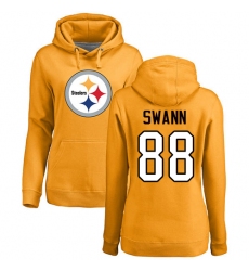 NFL Women's Nike Pittsburgh Steelers #88 Lynn Swann Gold Name & Number Logo Pullover Hoodie