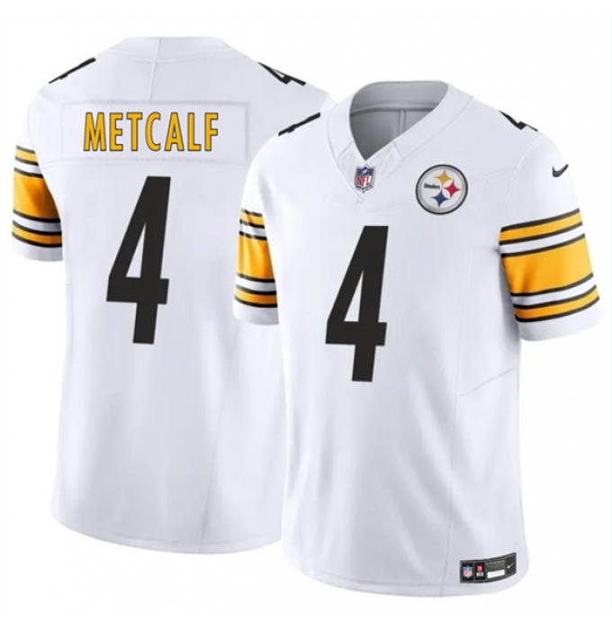 Men's Pittsburgh Steelers #4 DK Metcalf White 2024 F.U.S.E. Vapor Untouchable Limited Football Stitched Jersey