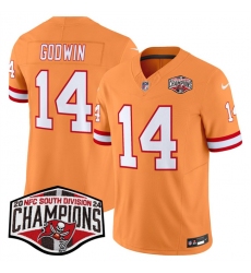 Men's Tampa Bay Buccaneers #14 Chris Godwin Orange F.U.S.E. 2024 NFC South Champions Limited Stitched Jersey