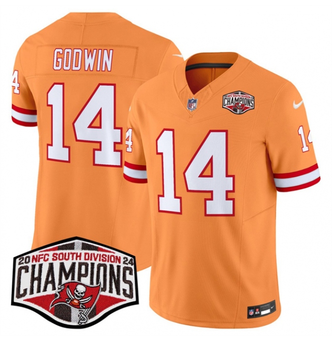 Men's Tampa Bay Buccaneers #14 Chris Godwin Orange F.U.S.E. 2024 NFC South Champions Limited Stitched Jersey