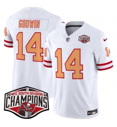 Men's Tampa Bay Buccaneers #14 Chris Godwin White F.U.S.E. 2024 NFC South Champions Limited Stitched Jersey